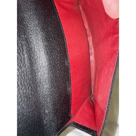 Bvlgari Black Leather Bifold Wallet with Logo Medallion  Bvlgari Black Logo Canvas Leather Wallet Long Clutch Snap Red Interior